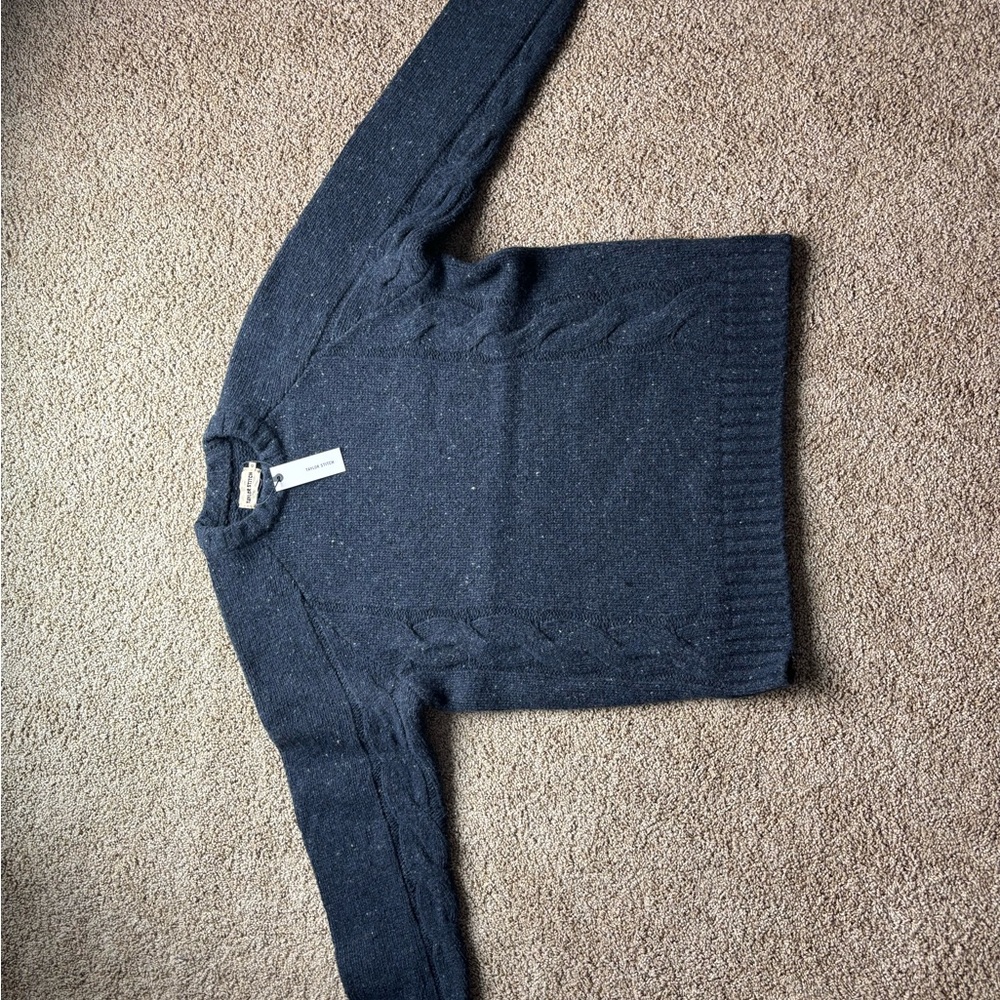 Taylor Stitch Men's Topside Sweater in Navy Donegal - Picture 4 of 4